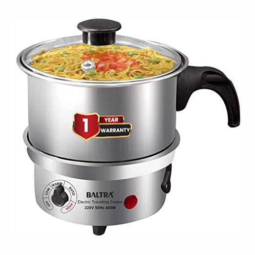 Baltra GLAIR Multi function Kettle 900 ml (Boiling Milk, tea, coffee, Eggs, Soup, rice, sabji, kadi, daal and Maggi/Noodles) travel cooker 400 Watt Baltra GLAIR Multi function Kettle 900 ml (Boiling Milk, tea, coffee, Eggs, Soup, rice, sabji, kadi, daal and Maggi/Noodles) travel cooker 400 Watt